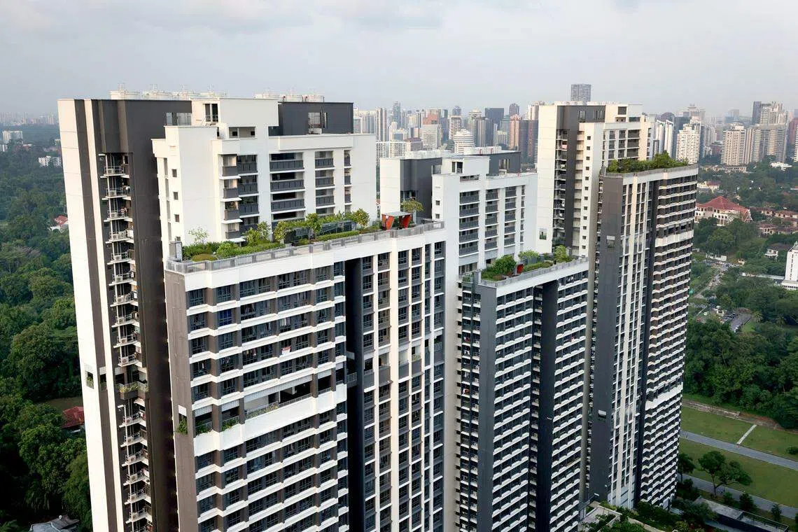 登上杜生区组屋SkyParc，何荣铭认为这里的天台花园风景最好。（龙国雄摄）