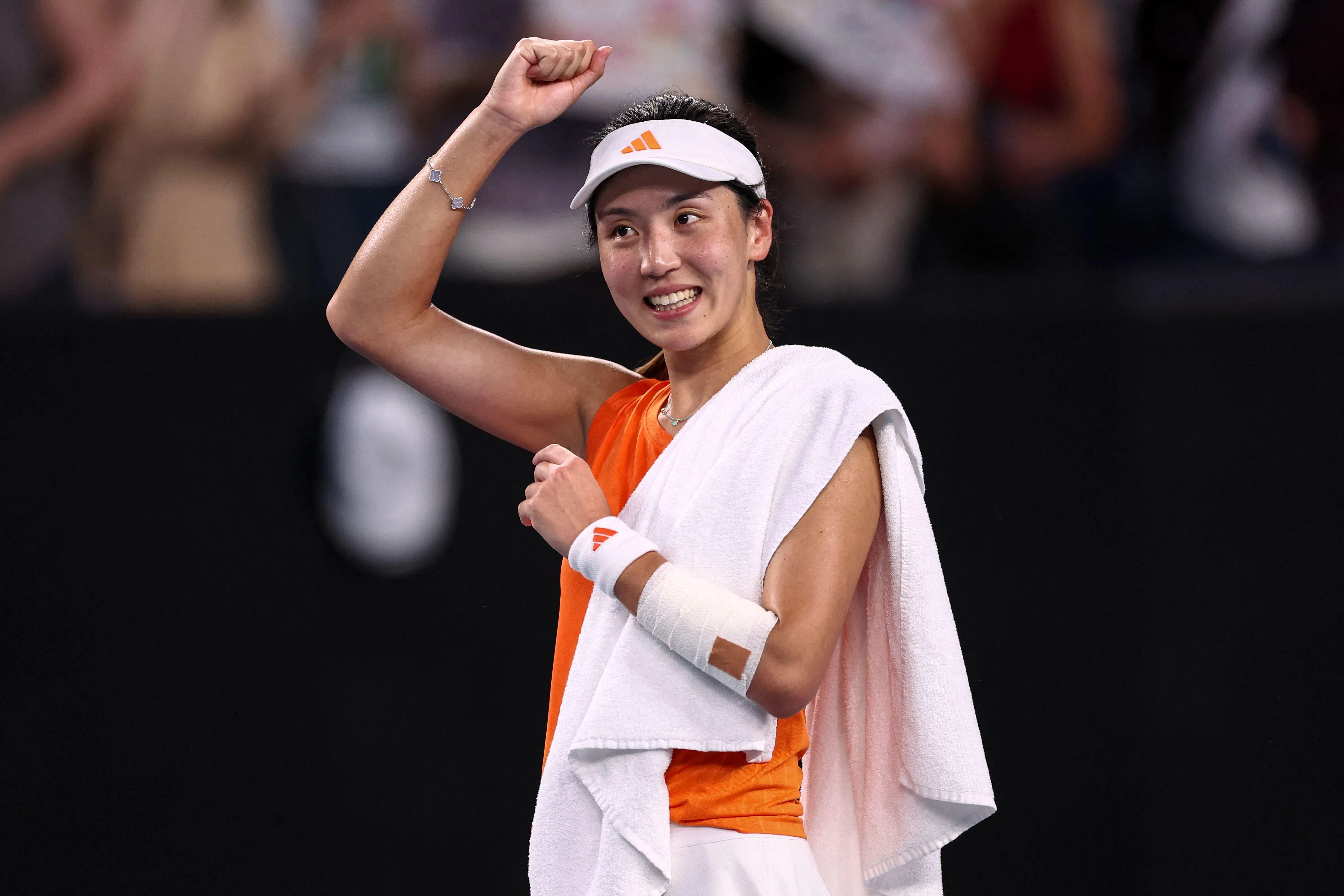 王欣瑜是中国在本届澳网仅存的女单独苗。（法新社）