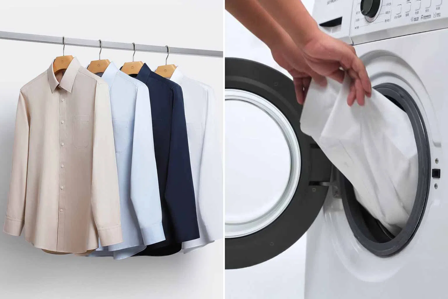 “3D立体免烫衬衫”即使水洗多次，衣领依旧不塌不软。（图/金利来提供）