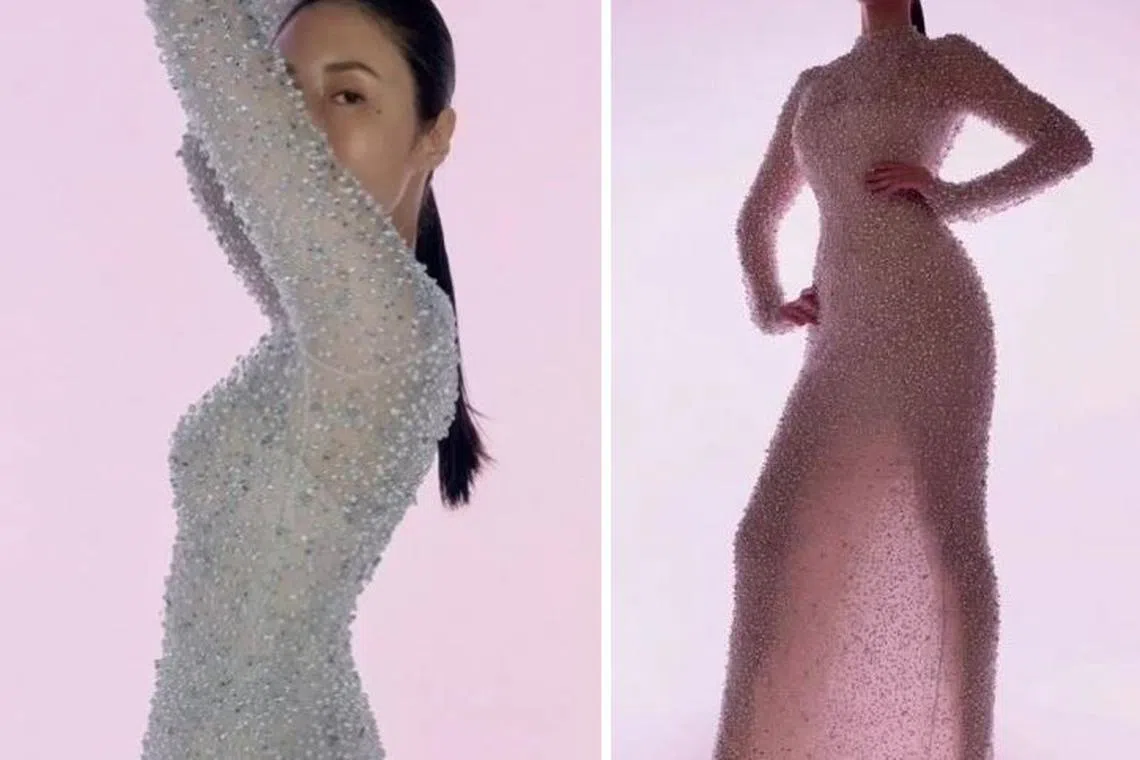 松岛菜菜子为时尚杂志拍摄照片，网民惊艳于她的冻龄美貌和长腿。（互联网）