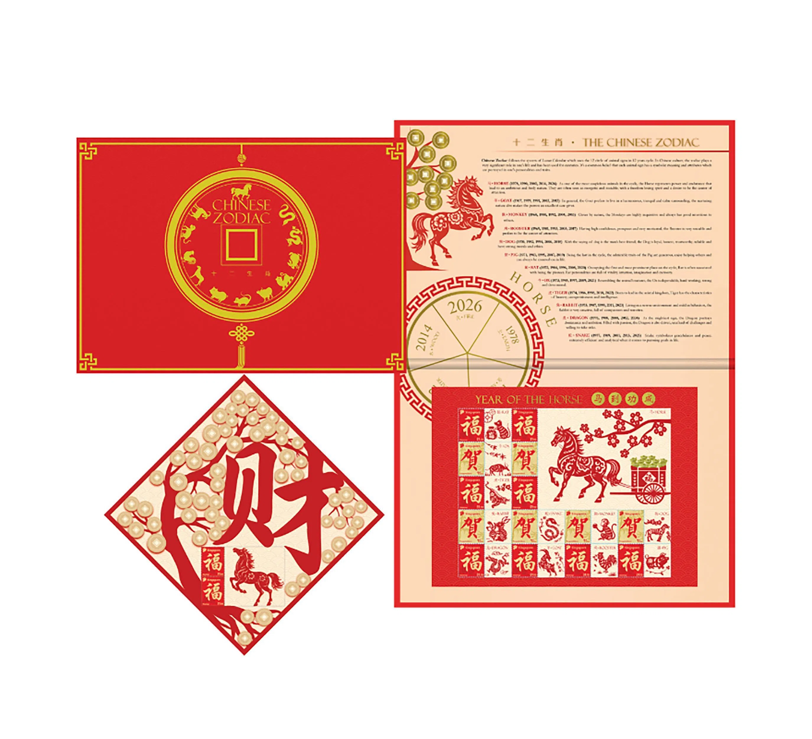 马年邮票夹（MyStamp folder），售价为22元2角。（新邮政提供）