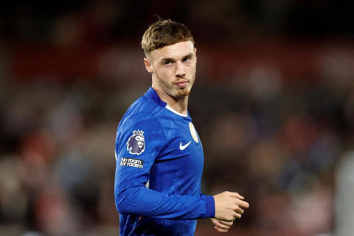 蓝军中场核心帕尔默遭遇腹股沟伤势，预计要到10月底才能复出，对球队造成不小影响。（路透社档案照片）