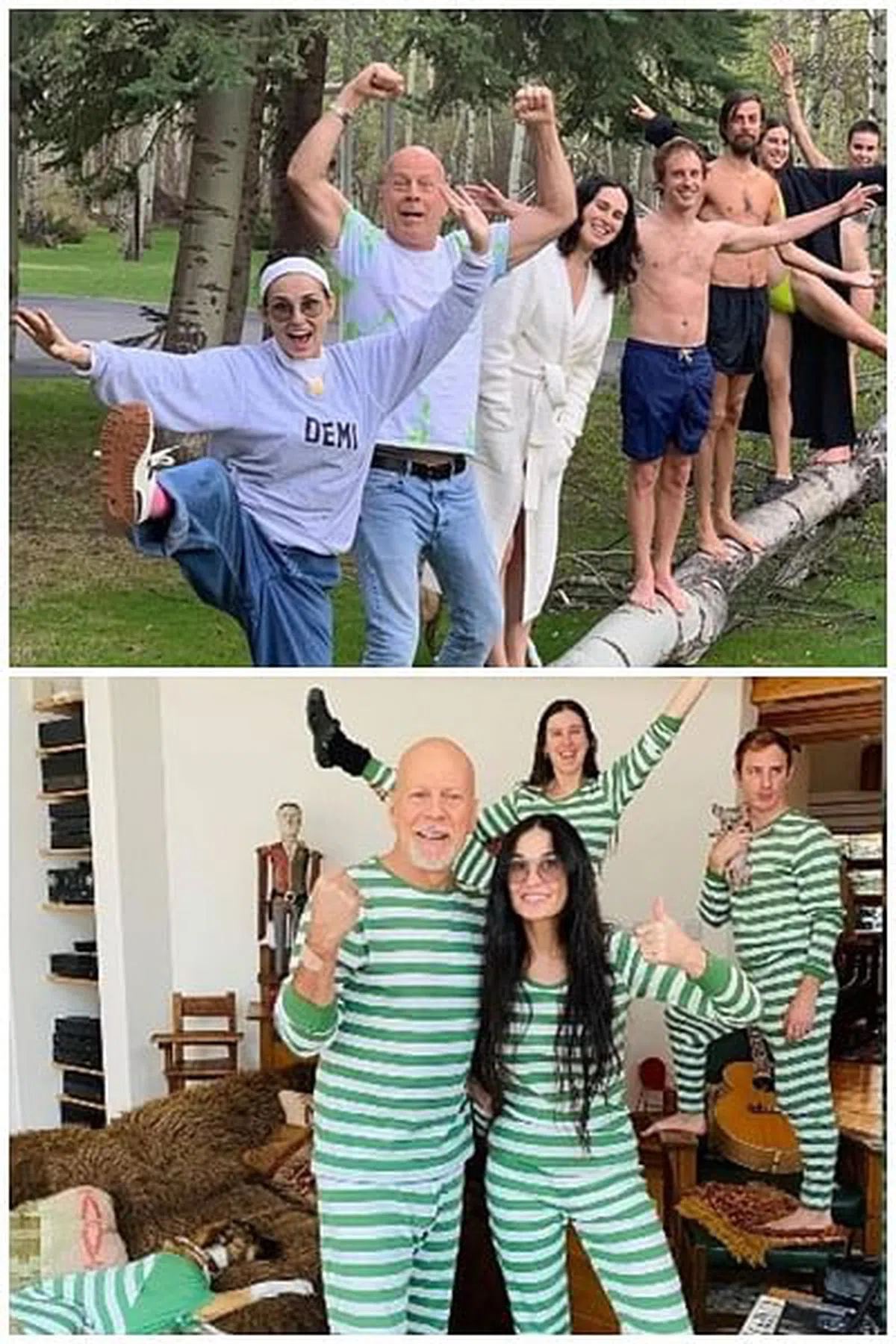 Bruce Willis和家人合照，洋溢欢乐与幸福。（取自IG）