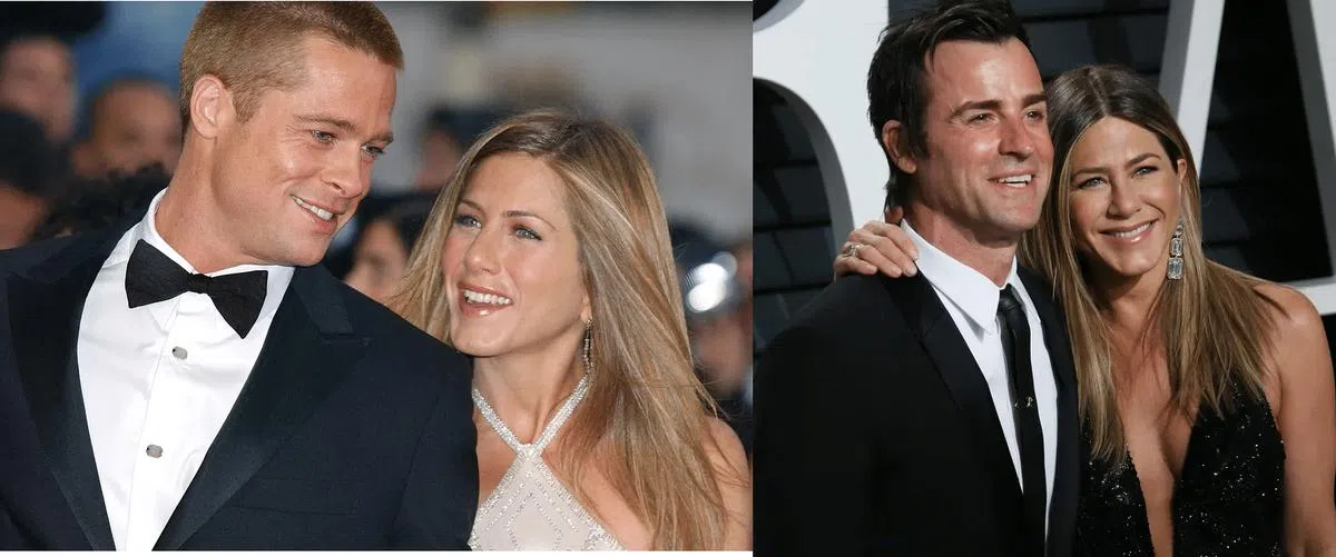 Jennifer Aniston曾有过两段婚姻，第一任丈夫是Brad Pitt（左图），第二任是Justin Theroux。（互联网）