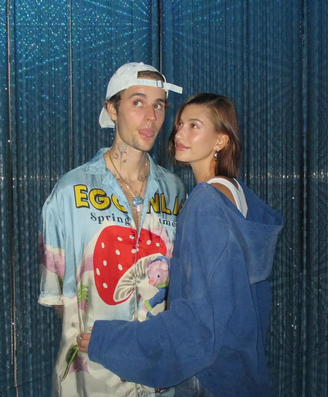 美国歌手贾斯汀·比伯（Justin Bieber）与名模妻子海莉（Hailey Bieber）。（互联网）