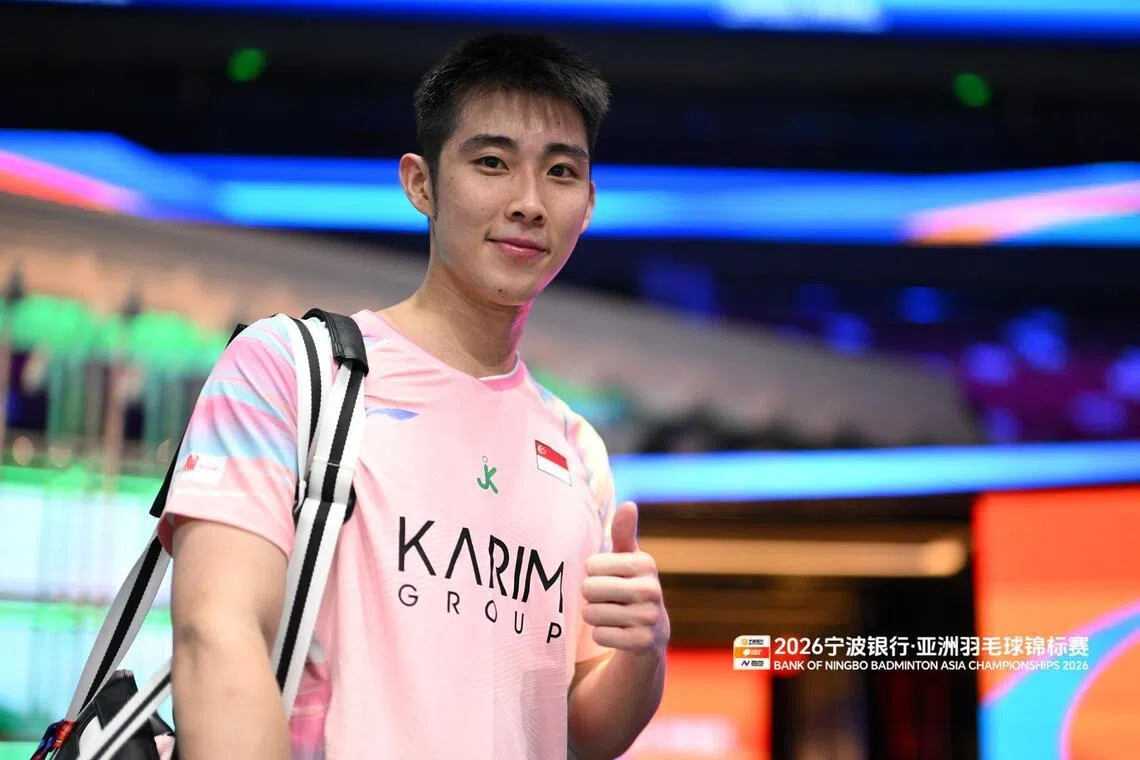 骆建佑在受访时笑称，还想多给粉丝们送礼物，因为这意味着他能在赛事走得更远。（亚洲羽毛球锦标赛提供）