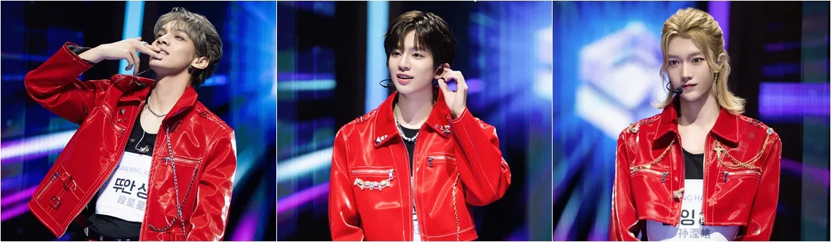 2021年参加爱奇艺男团选秀《青春有你3》并成功组限时男团Ixform出道的段星星（左起）、刘冠佑和孙滢皓在《星光》初舞台组成三人组合，压轴登场。（爱奇艺国际站提供）