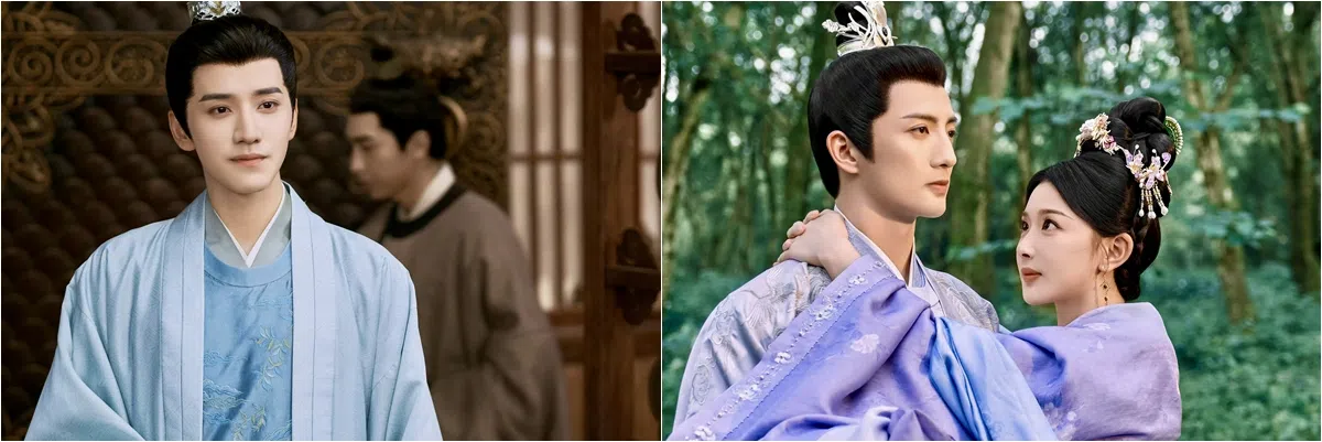 王弘毅（左图）剧中是典型的暖男男二，瑞王（右图左起，杨仕泽饰）与王妃（孔雪儿饰）先婚后爱也是该剧的看点之一。（取自剧集微博）