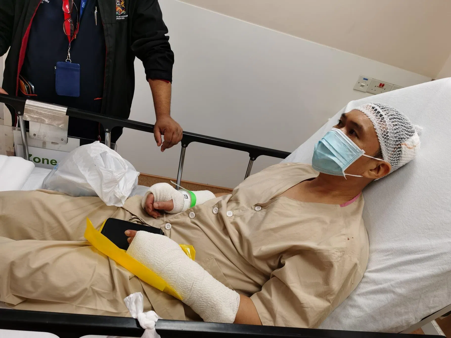 受害者王凯辛伤得不轻，除了脑出血，头颅和右手腕也有骨折。（档案照片）