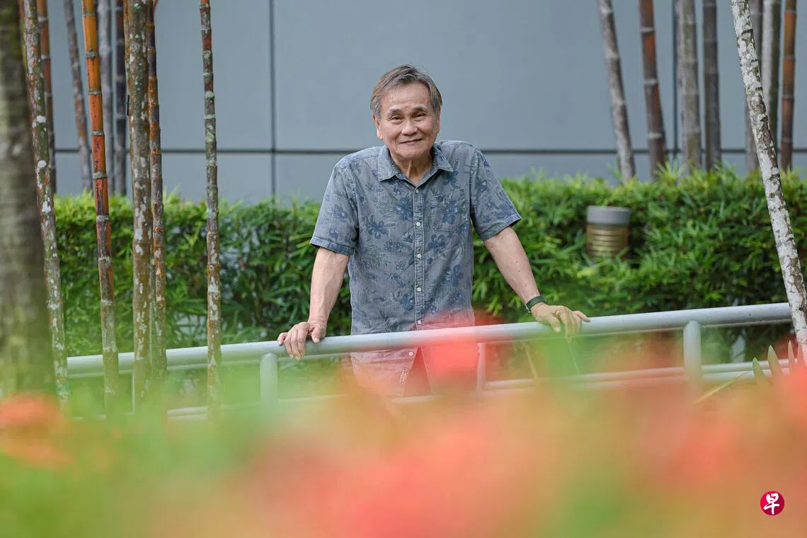 资深演员池素宝认为，人到古稀之年，养生重点不是减肥，而是练肌肉、顾健康，保持血液循环与关节灵活。 （李冠卫摄）