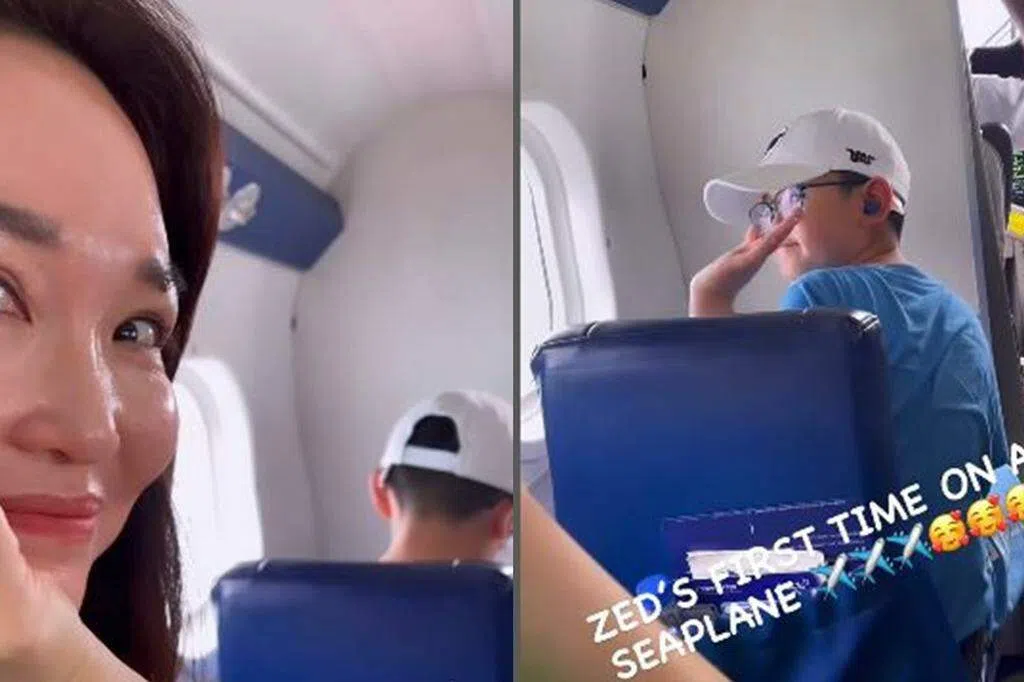 李铭顺全家游马尔代夫 9岁儿首搭水上飞机