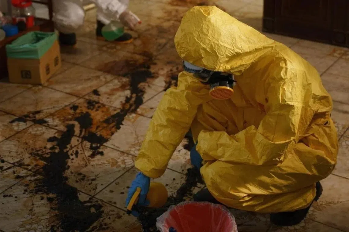 《人生清理员》死亡现场的画面怵目惊心。（互联网）