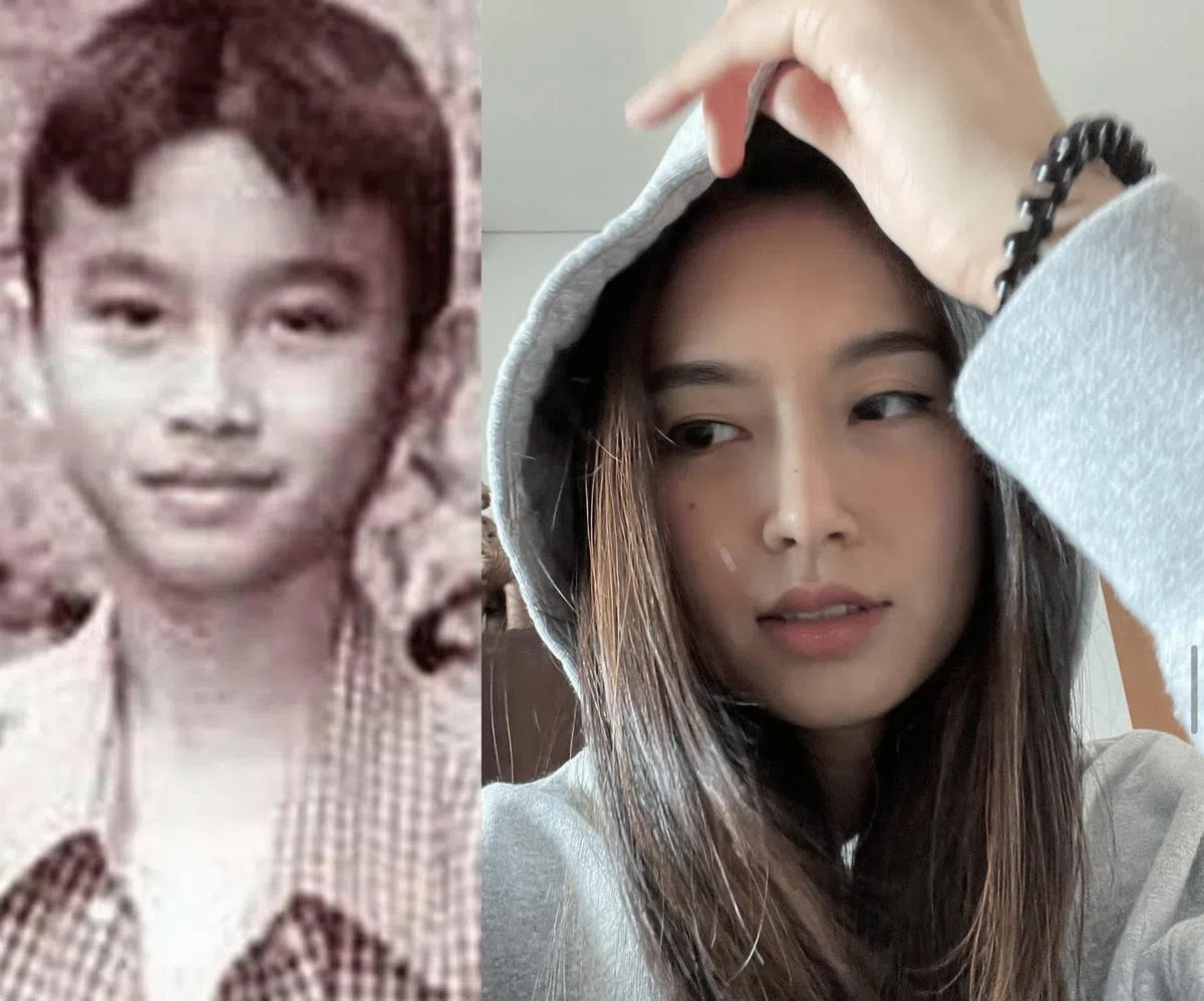 网传左图是Poyd的童年照。（互联网）