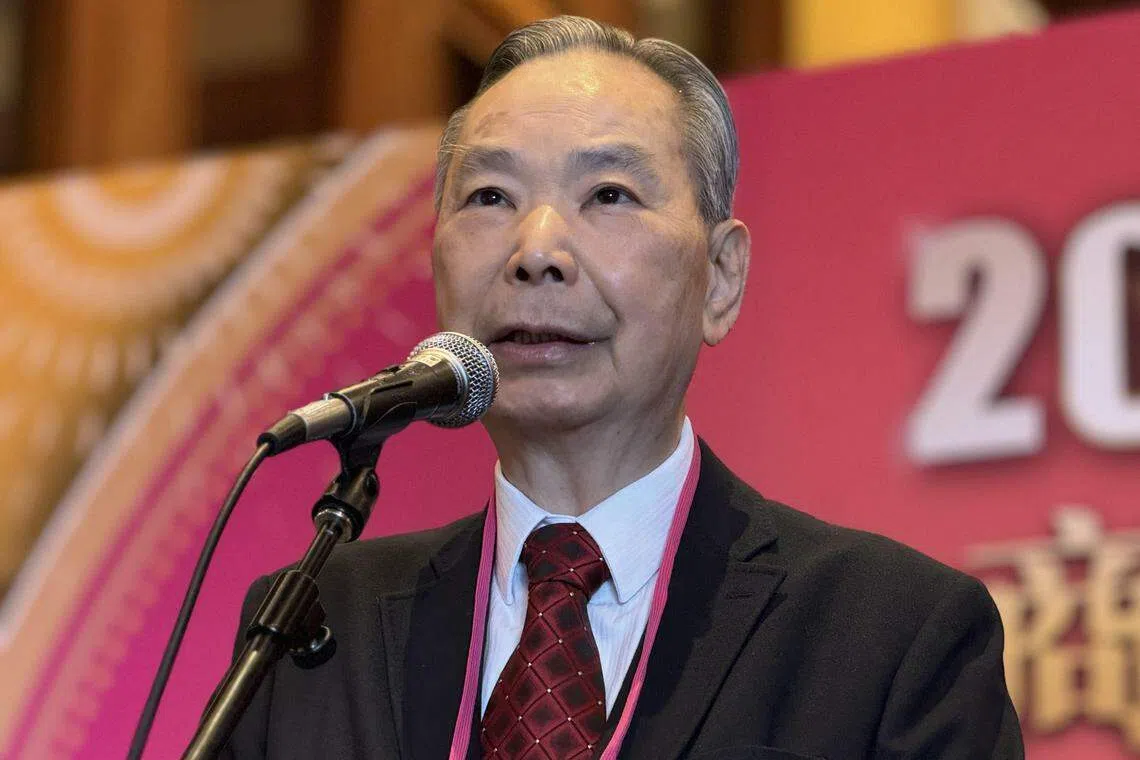 广东珠海台商协会荣誉会长叶飞呈星期五（2月16日）在台北出席大陆台商春节联谊时，呼吁准总统赖清德，任内少说台独的语言、少做台独的活动。（缪宗翰摄）
