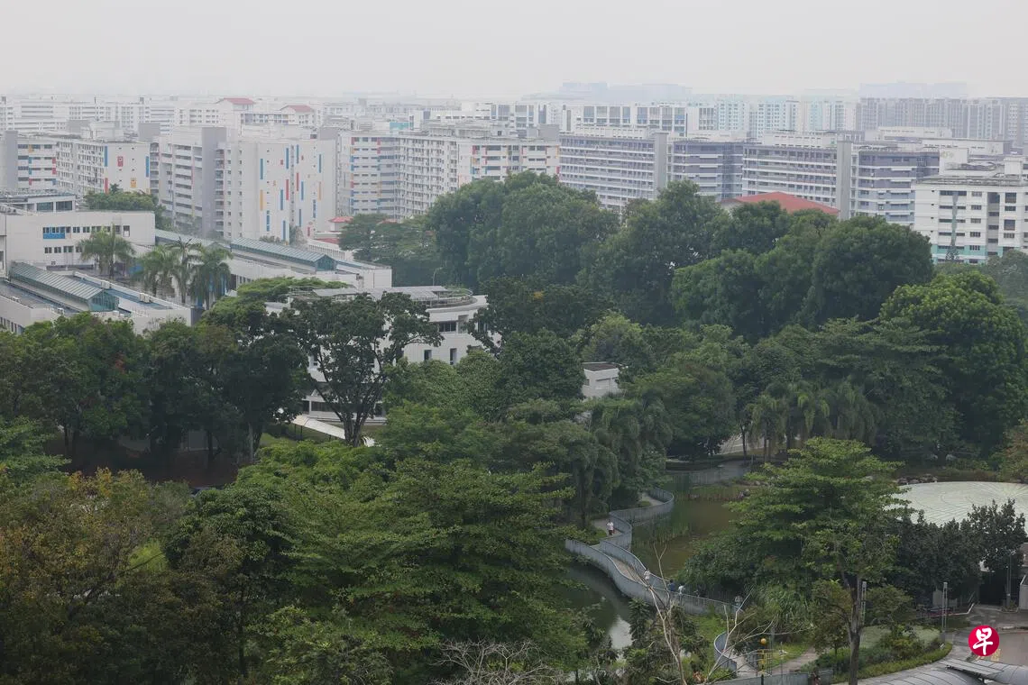 环境局说，由于周边一些地区夜间出现阵雨，区域烟霾情况较前一天有所改善。不过，目前新加坡及周边地区主要受东南偏东或东南风影响，仍有烟霾从加里曼丹和苏门答腊飘向新加坡。 （张俊杰摄）
