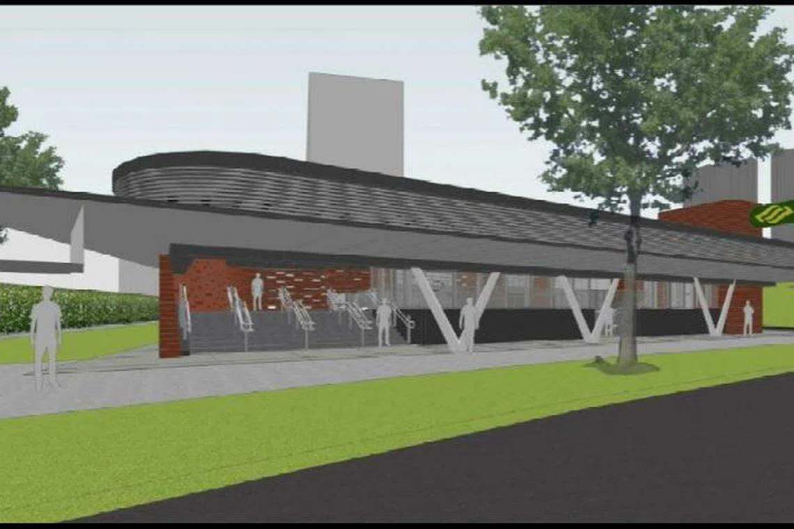 地铁跨岛线金文泰站的构想图。（陆交局提供）