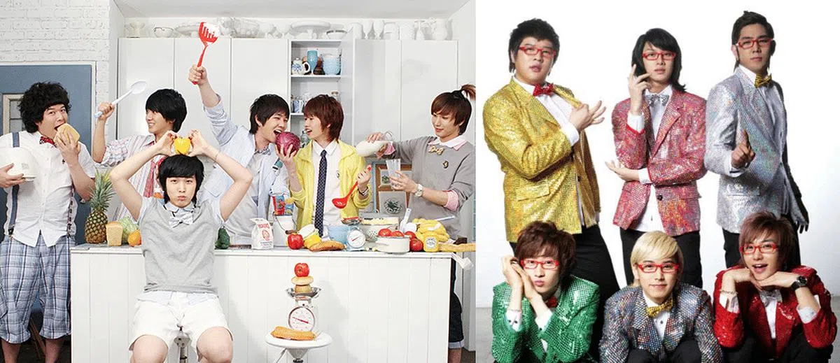 SJ的不同成员组成不同概念的SJ-H（左）和SJ-T，拓展不同粉丝群。（SMTOWN网站）