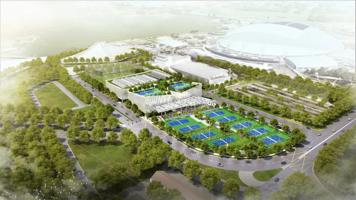 加冷网球中心将有七个室外场和14个室内场，预计2023年落成后，除了作为ActiveSG网球学院，还使我国有能力举办ATP网球世界巡回赛1000大师赛这样的顶级赛事。（体理会提供）