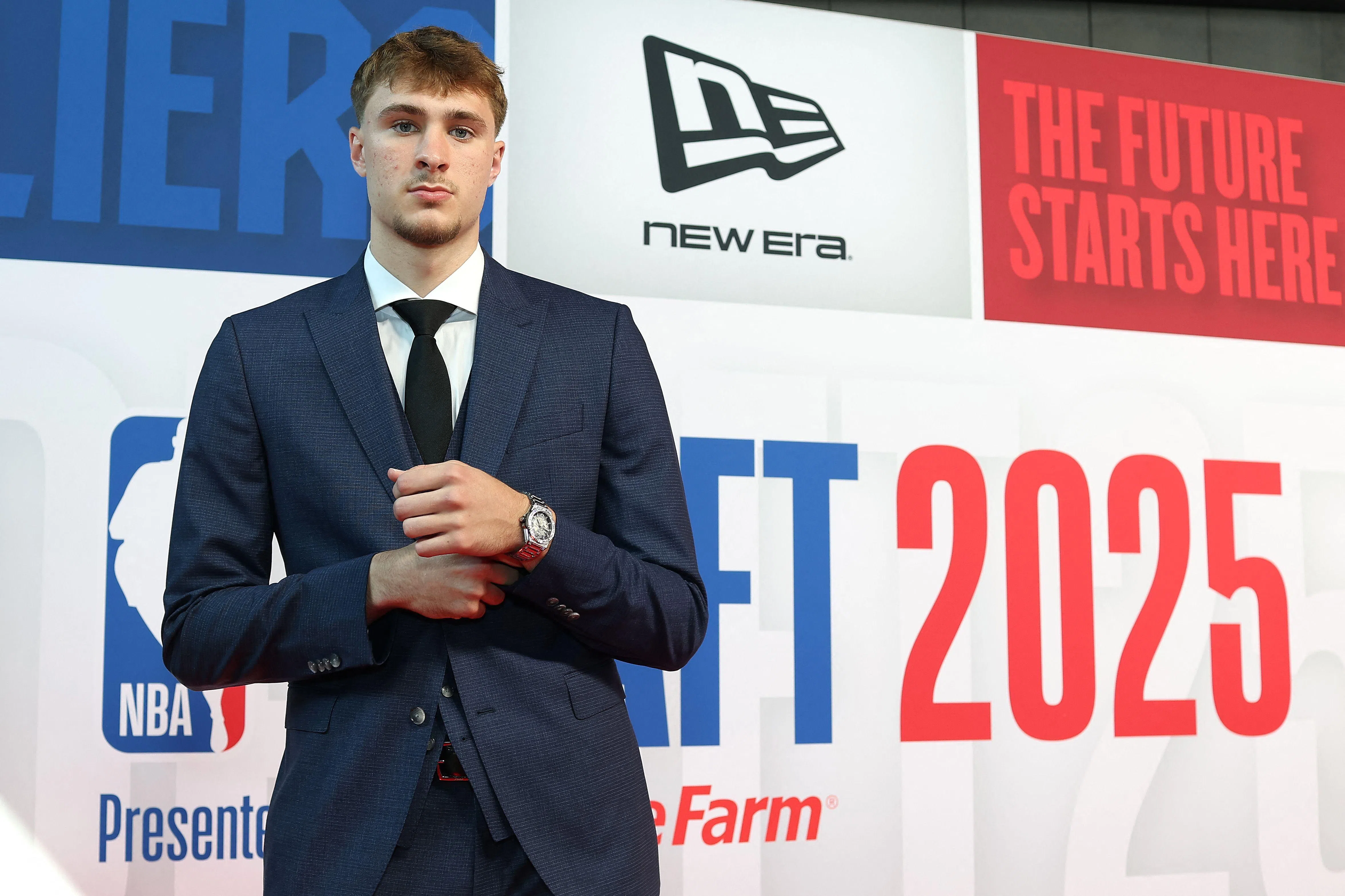 杜克大学的弗拉格是2025年NBA选秀大会的状元郎，他被小牛选上。（法新社）