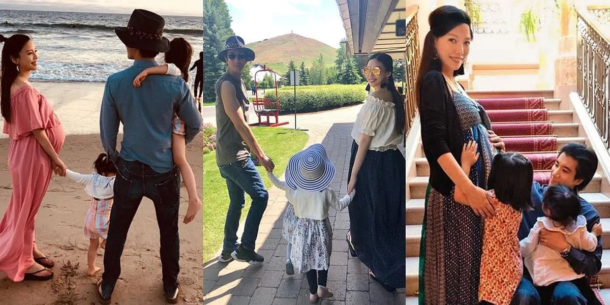 李靓蕾怀第3胎时，和王力宏携带两个女儿出游合照，原来当时已出现离婚危机。（IG / 微博）