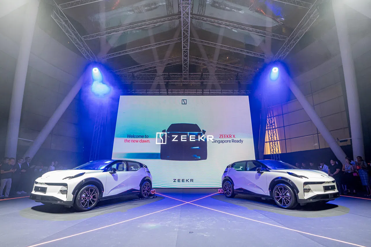 极氪8月初在滨海湾金沙艺术科学博物馆举行盛大活动，推出入门级极氪X。（极氪提供）