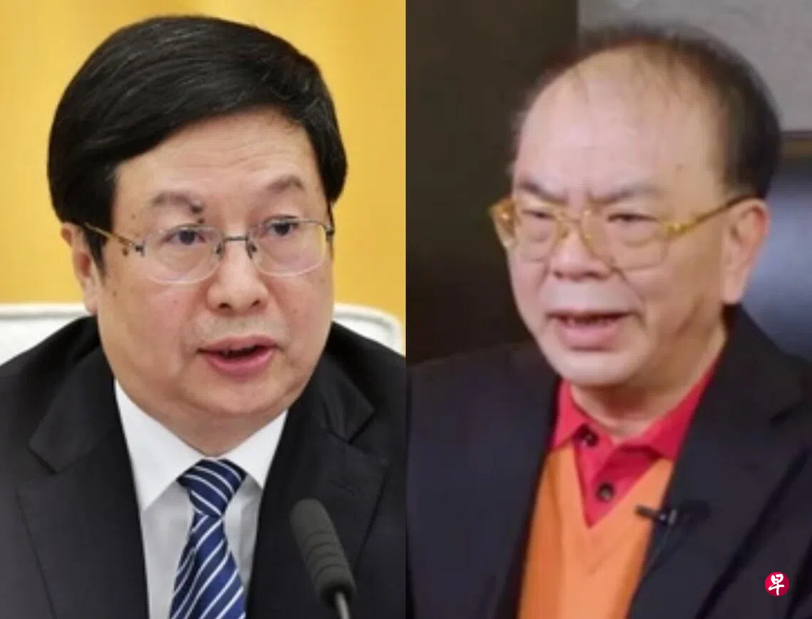 重庆市长胡衡华（左）上个星期五（3月20日）被官宣落马后，有“中国LED大王”之称的三安集团创办人林秀成疑似受牵涉被查。 （互联网组图）