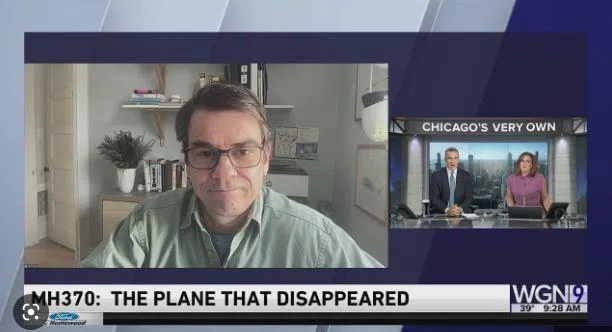 杰夫怀斯常受邀到各大节目谈MH370的消失。（互联网）