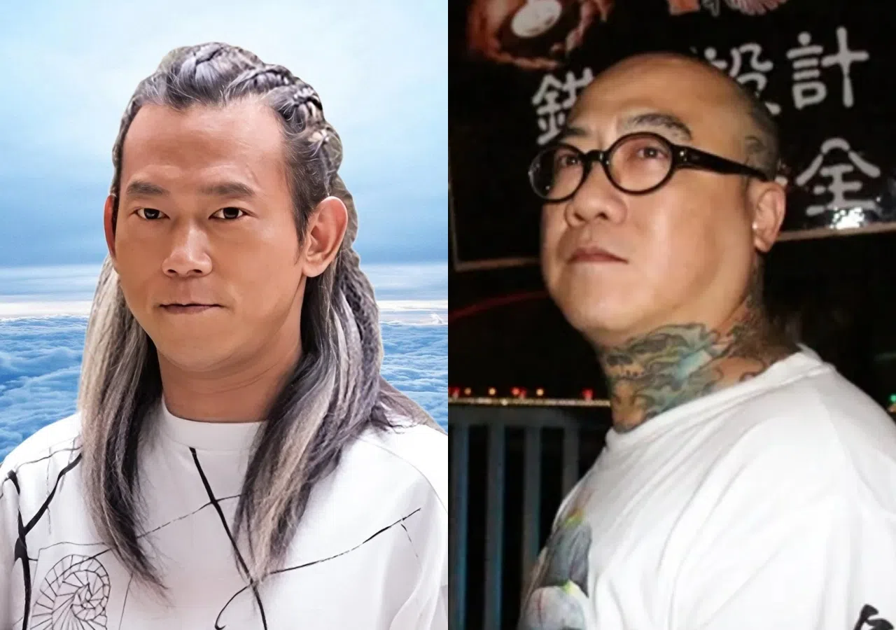 颜正国（左）生前好兄弟“钢铁爸”，难掩哀伤。（互联网）