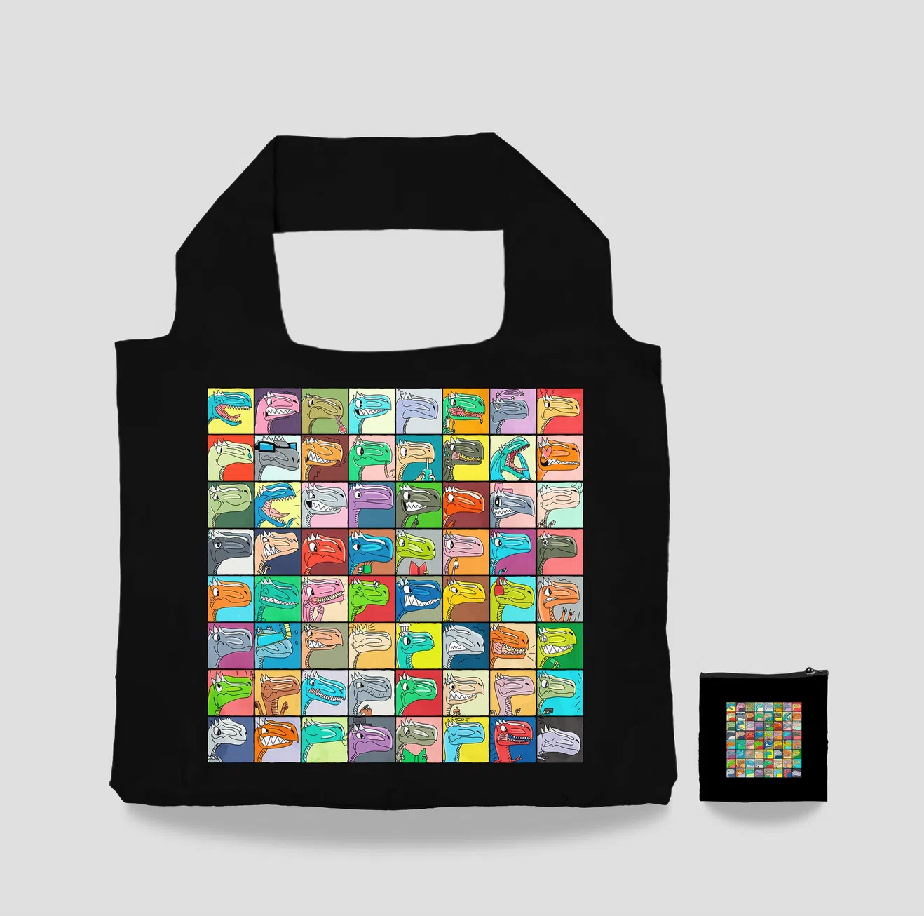 生动有趣的恐龙插画印制在布袋上。（Thaddino提供）