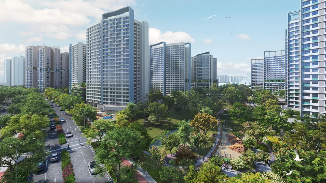 碧湾中央公园面积为三公顷，约四个足球场般大，为区内增添绿意。（建屋局构想图）