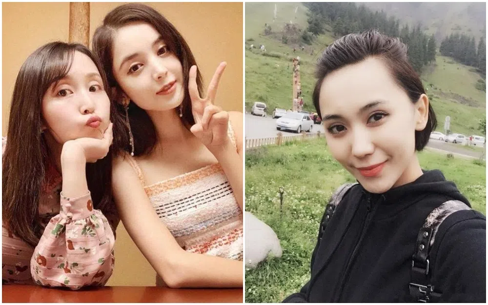 古力娜扎（左图右）和姐姐（右图）都长得漂亮有气质。（互联网）