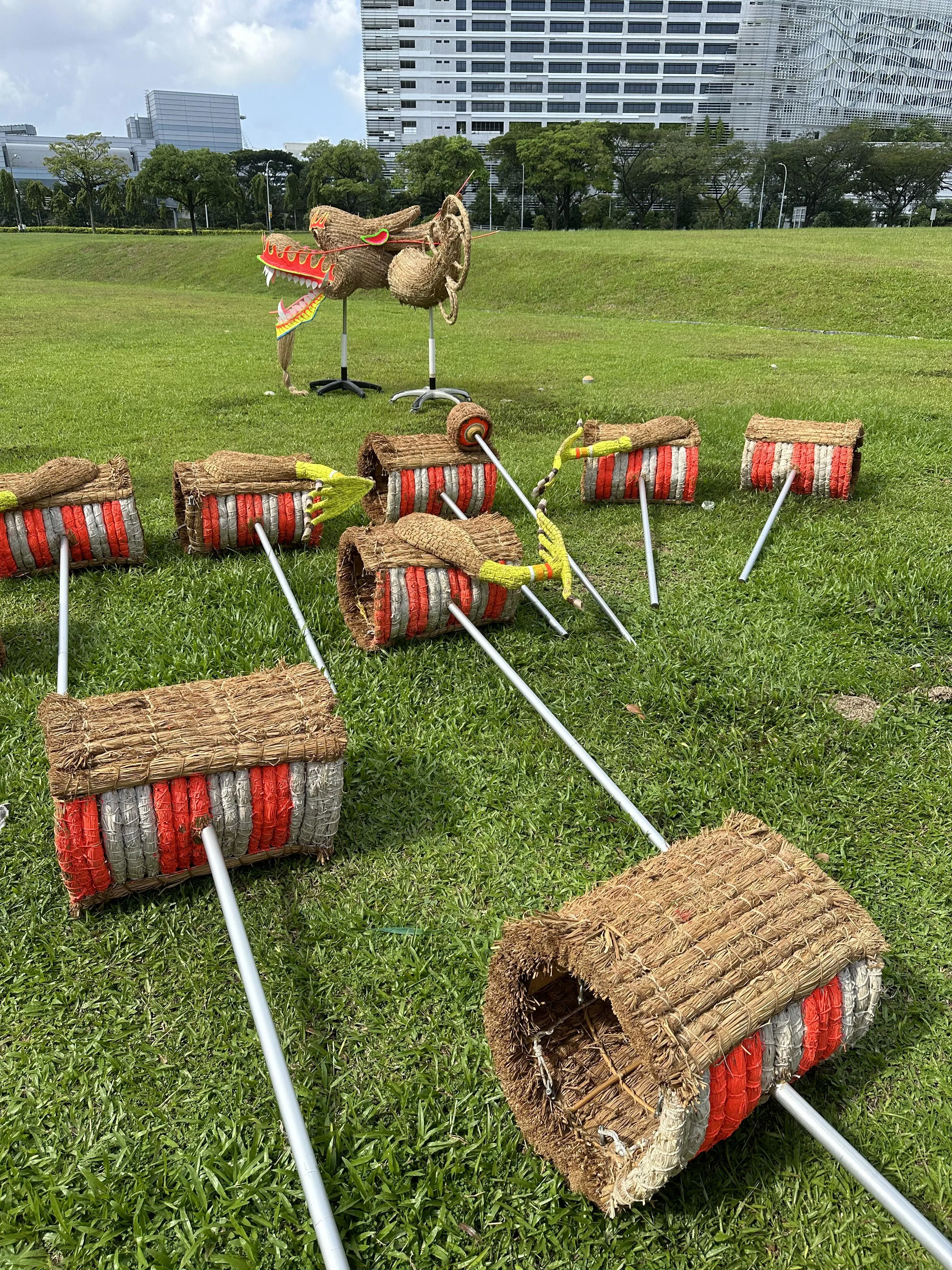 新的稻草火龙已见雏形。（孙靖斐摄）