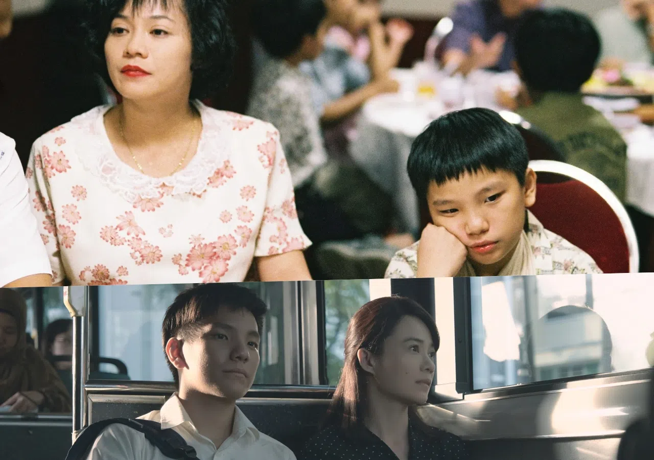 杨雁雁和许家乐在《爸妈不在家》饰演母子（上图），在《热带雨》则发展一段禁忌师生恋（下图）。（档案照）