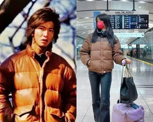 木村光希（右）的穿搭，和父亲木村拓哉（左）当年在日剧“Hero”里的造型，非常相似。（互联网）