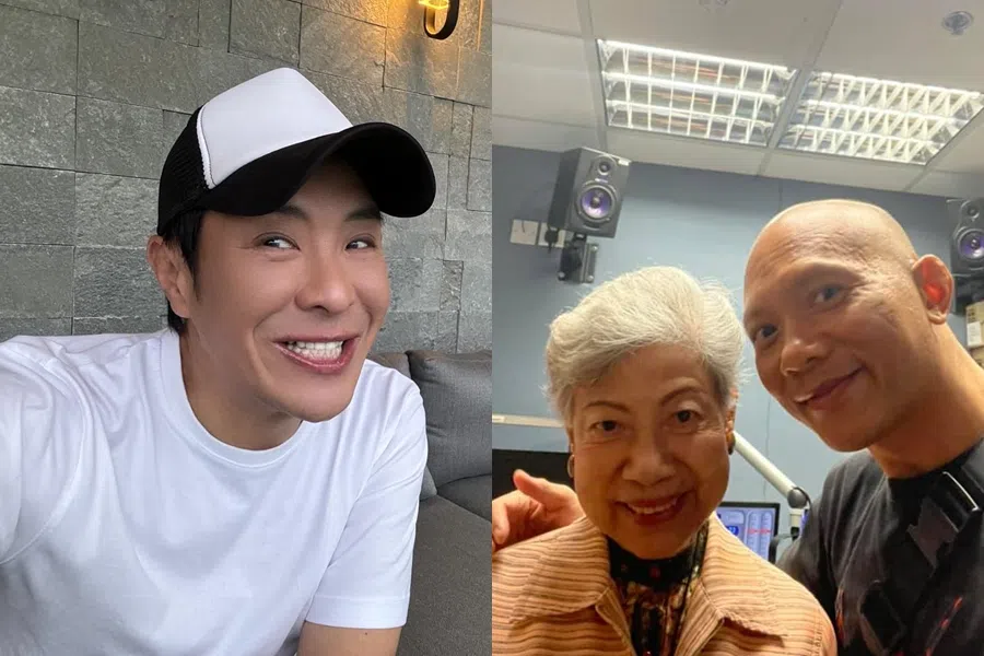 梁思浩（左）曾因冥婚事件而备受热议；有“香港鬼王”之称的潘绍聪（右图右）与鬼后罗兰合照。（取自艺人脸书）