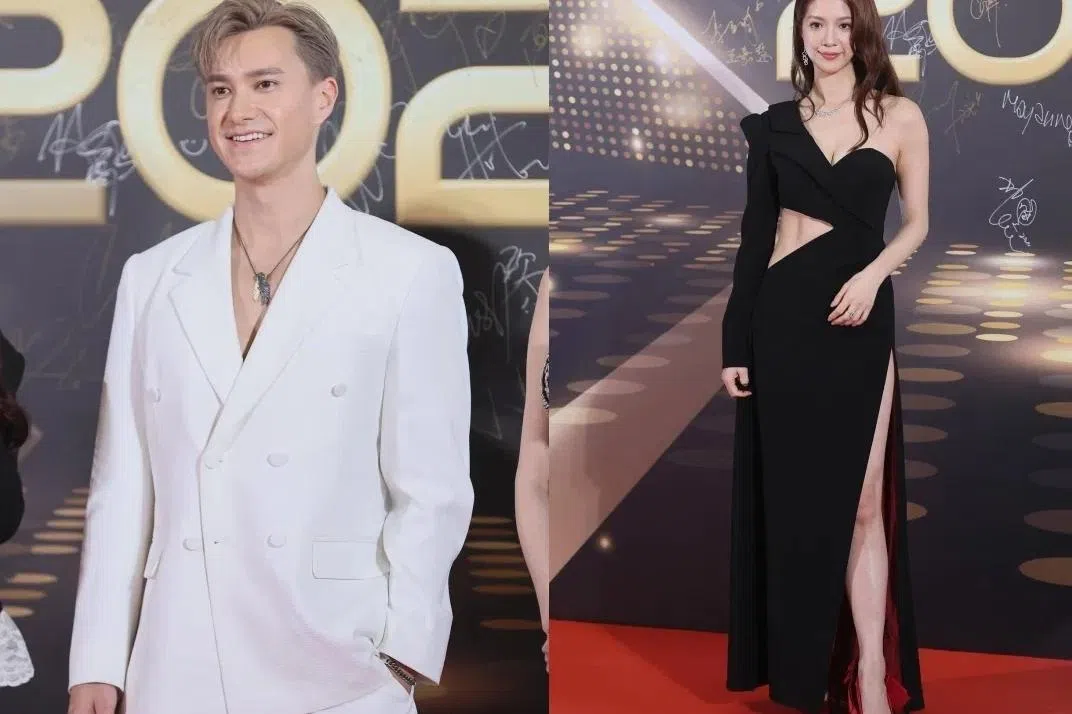 朱敏瀚（左）和陈晓华获选最佳衣着男女艺人奖。