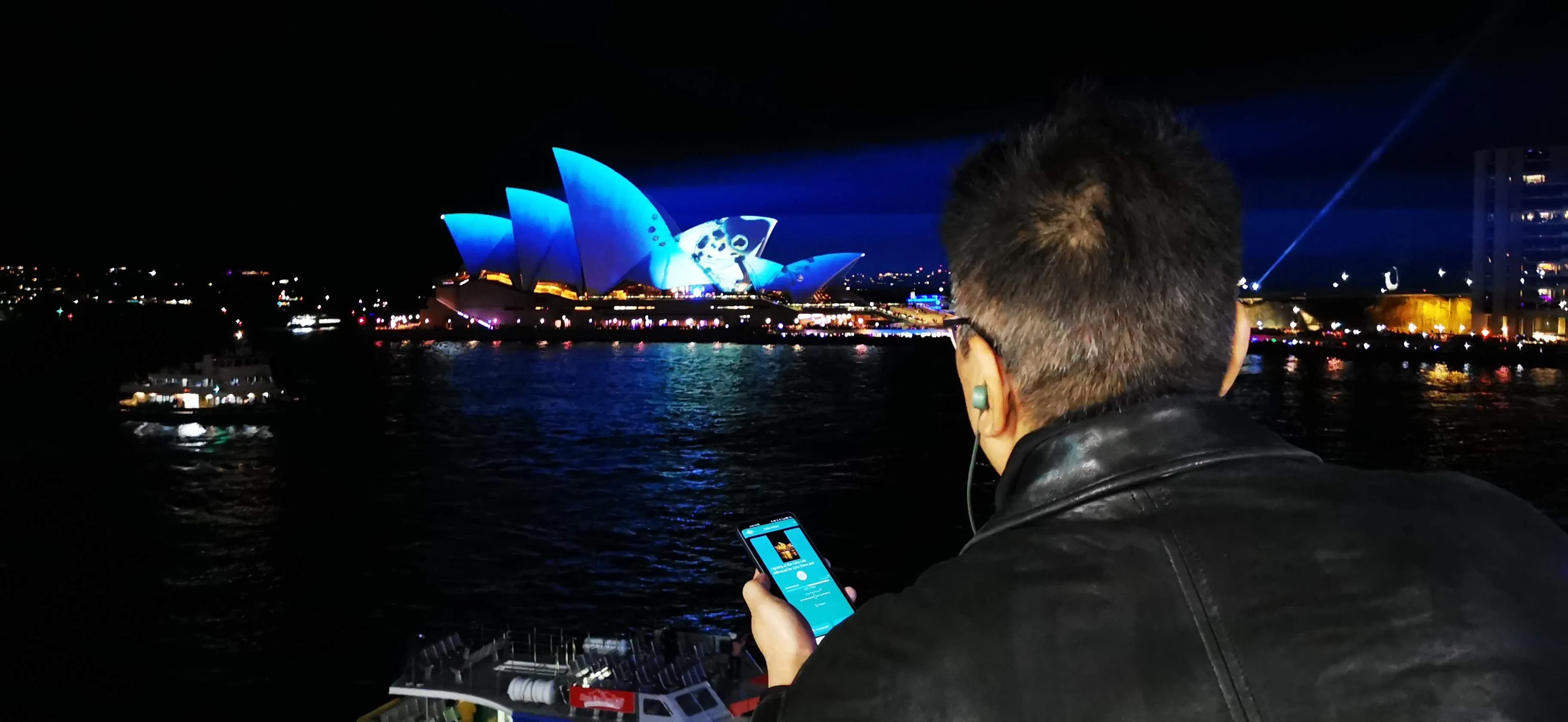 Cinewav与缤纷悉尼灯光音乐节合作，为悉尼歌剧院灯光秀提供同步音频。（受访者提供）