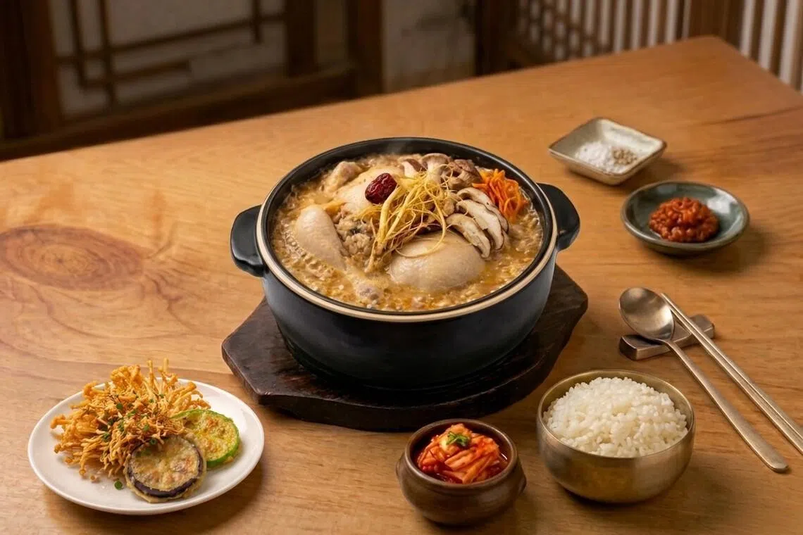 Namu Bulgogi推出九款参鸡汤，野菌参鸡汤可尝到人参与菇菌相融合的鸡汤。（餐馆提供）