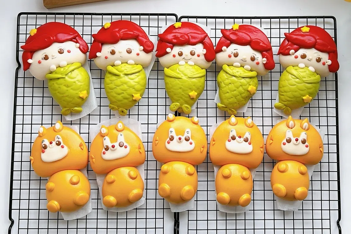 Luxe Noms以植物和水果制成天然色素，做出缤纷可爱的造型馒头。（受访者提供）