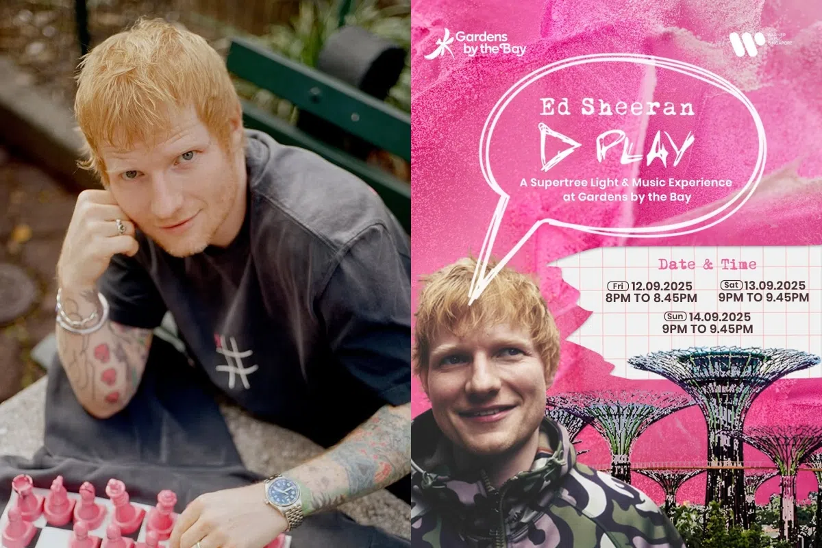 Ed Sheeran在9月12日推出新专辑“Play”。（取自艺人和滨海湾花园IG）