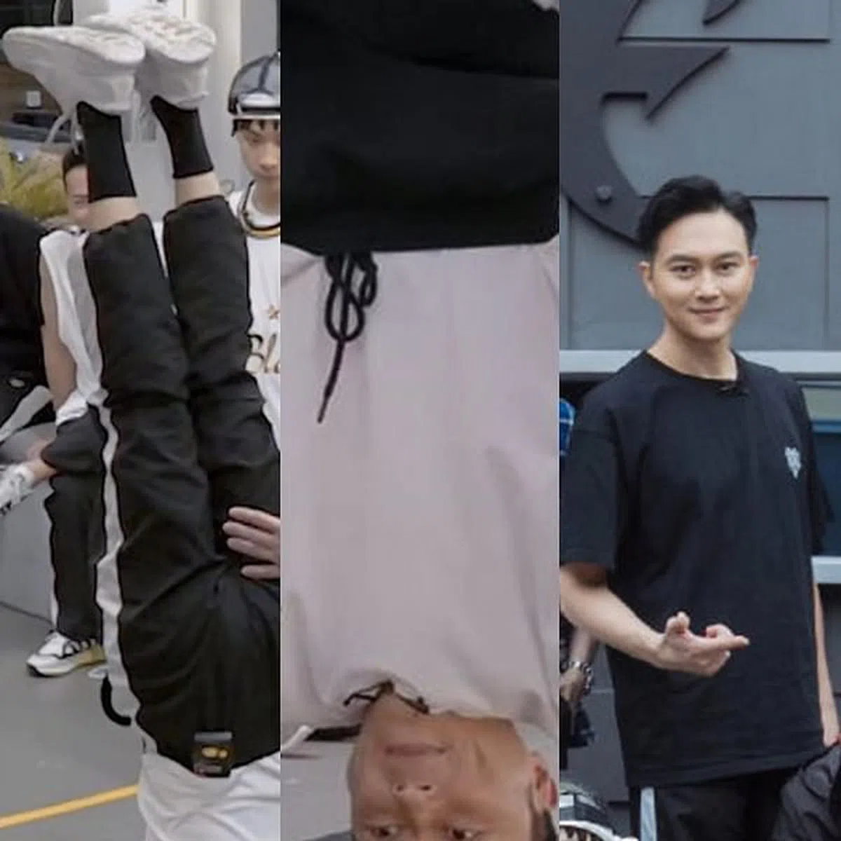 张智霖这个年纪能倒立，相当不容易。（视频截图）