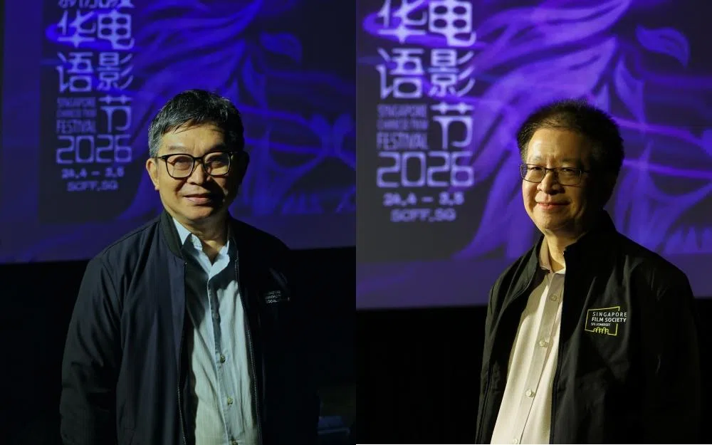 新加坡电影协会主席陈继贤（右图）和电影节策展人符诗专副教授（左图）4月7日在记者会上向媒体介绍本届华语电影节的精髓。（龙国雄摄）