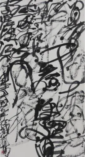 王冬龄乱书《李煜，望江南·闲梦远》。（谁先觉画廊提供）