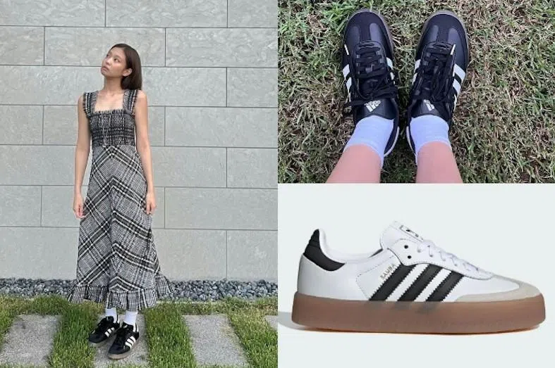 德训鞋常出现在Jennie的私服造型中。（互联网）