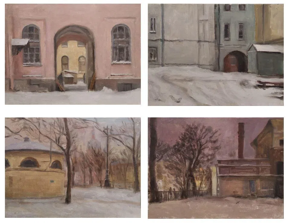 陈智伟绘画作品，创作灵感取材于日常生活中的街景。（取自受访者专页）