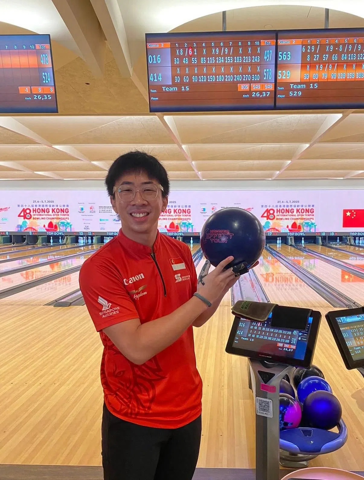我国保龄球选手谢宇昇获得男子晋级决赛的季军。（新加坡保龄球总会提供）