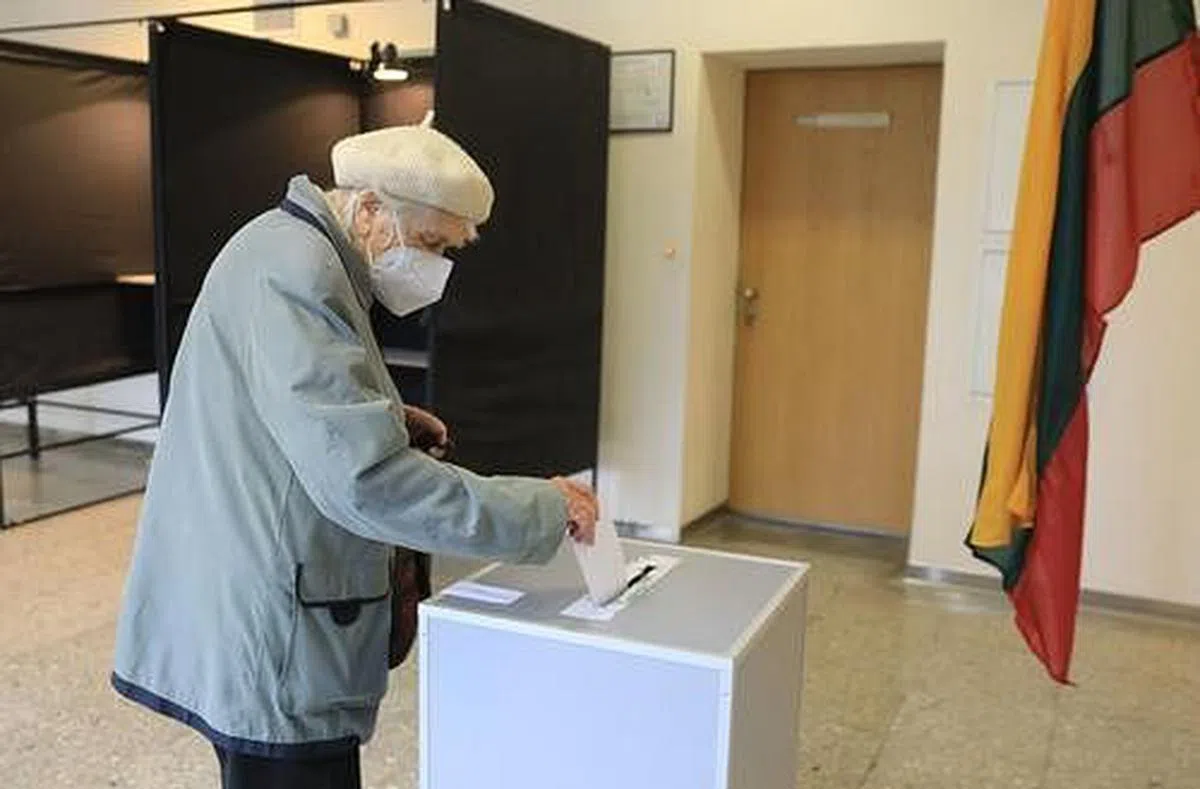 去年10月25日，立陶宛选民在首都维尔纽斯的一处投票站投票。（互联网）