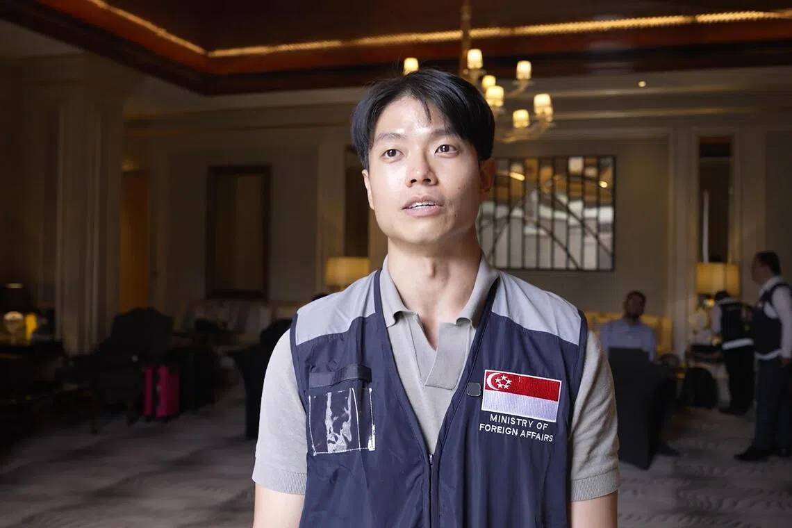 外交部领事应对小组成员翁招伟也参与了利雅得撤侨行动。 （外交部提供）