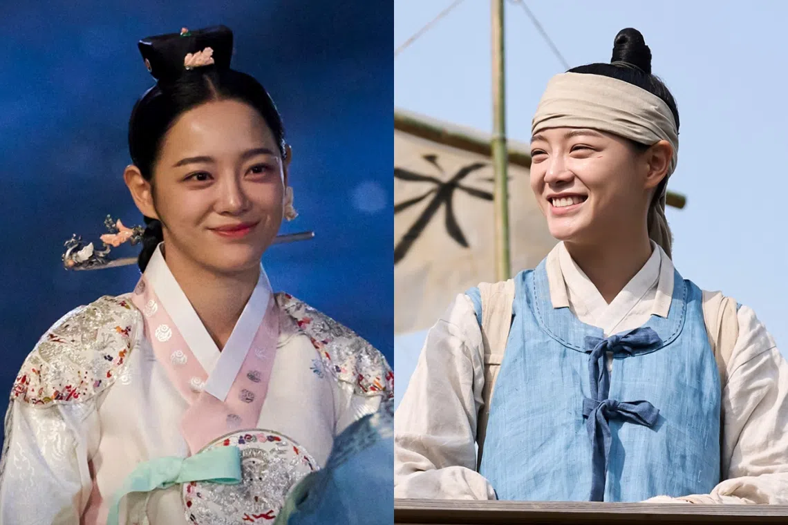 金世正的角色原本是世子嫔（左），失去记忆后成为商贩朴妲俐。（取自MBC Drama脸书）