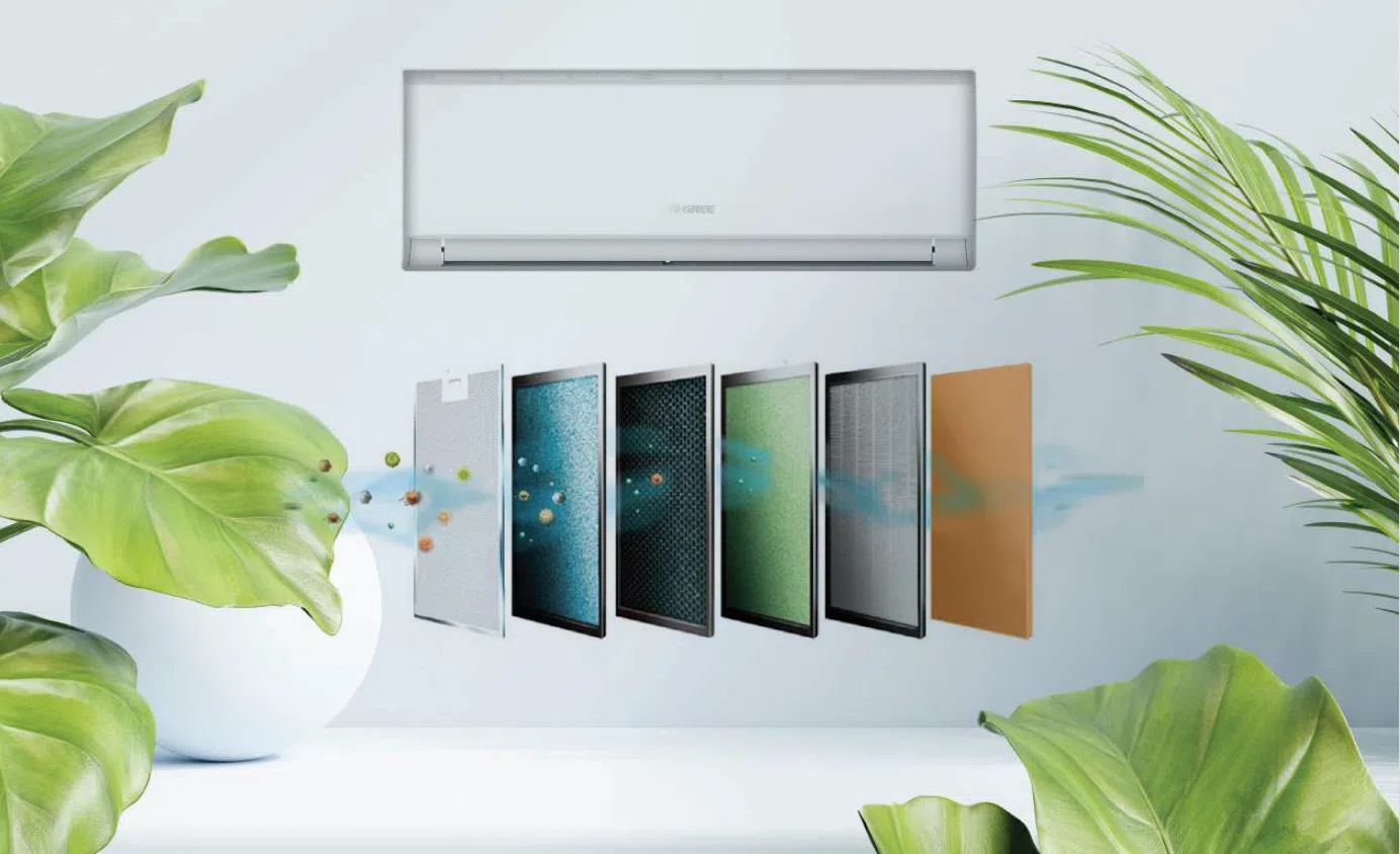 
格力冷气机配有多功能过滤器，让空气中尘螨、细菌和异味远离你。（图/格力电器提供）